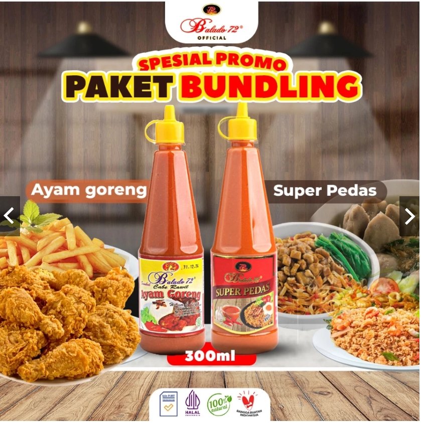 Balado72 Sambal Cabe Rawit Pedas 4 Botol 140 ML